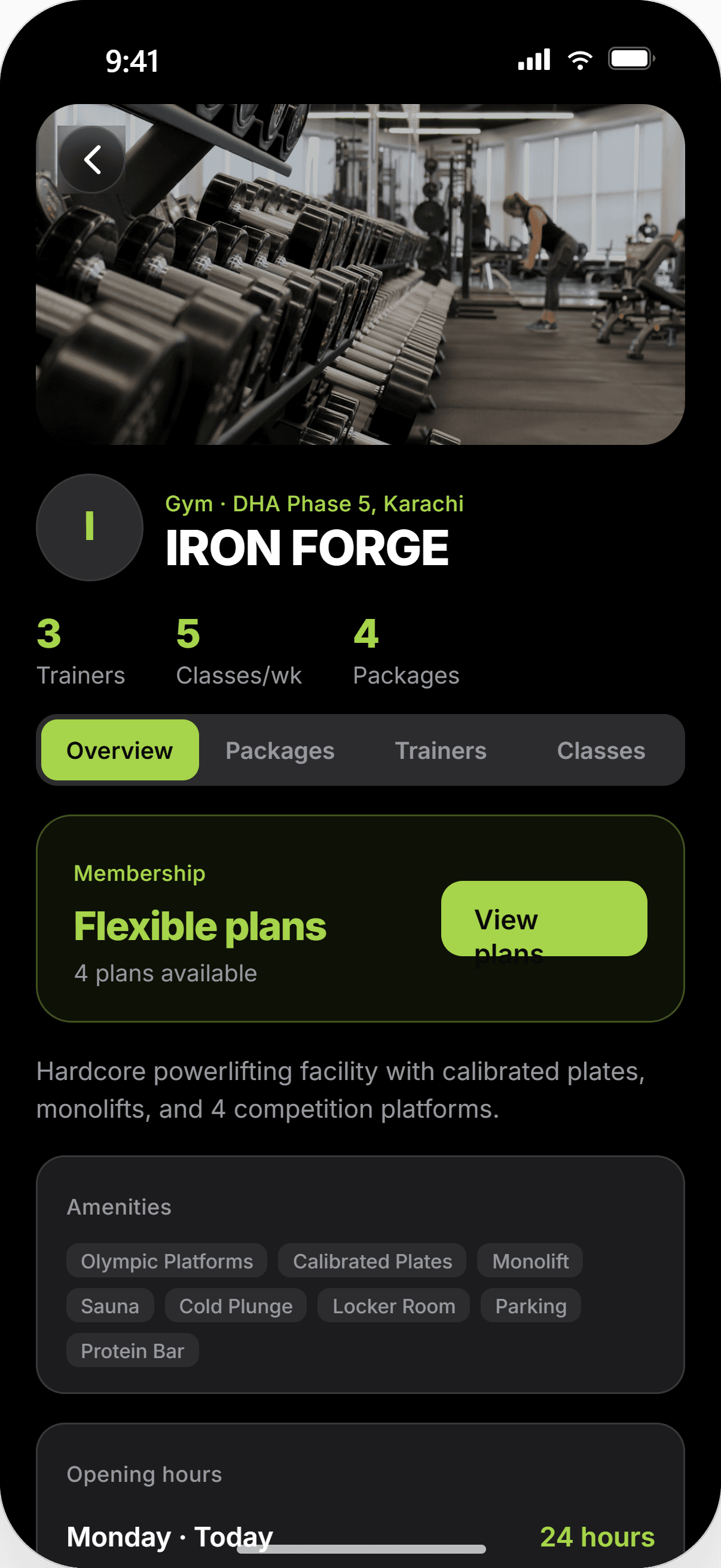 app · gym detail