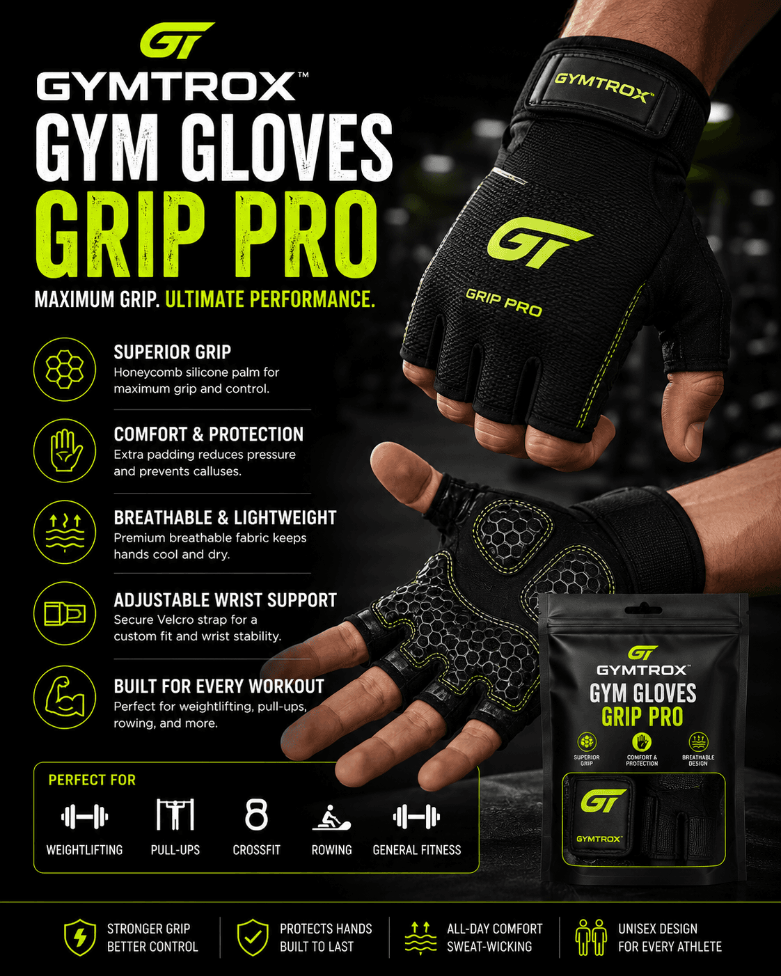Gym Gloves — Grip Pro